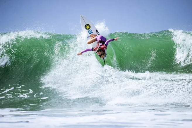 Alyssa Spencer of the USA surfs in Heat 2 of Round One at the Lexus Trestles Pro on September 12, 2026 at Lower Trestles, San Clemente, California. (Photo by Emma Sharon/World Surf League)(Image Courtesy of WSL)