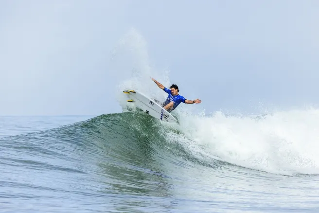 Oscar Berry of Australia surfs in Heat 3 of Round One at the Lexus Trestles Pro on September 12, 2026 at Lower Trestles, San Clemente, California. (Photo by Pat Nolan/World Surf League)