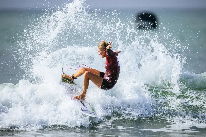 Eight-time WSL Champion Stephanie Gilmore of Australia surfs in Heat 1 of Round One at the Lexus Trestles Pro on September 12, 2026 at Lower Trestles, San Clemente, California. (Photo by Emma Sharon/World Surf League)(Image Courtesy of WSL)