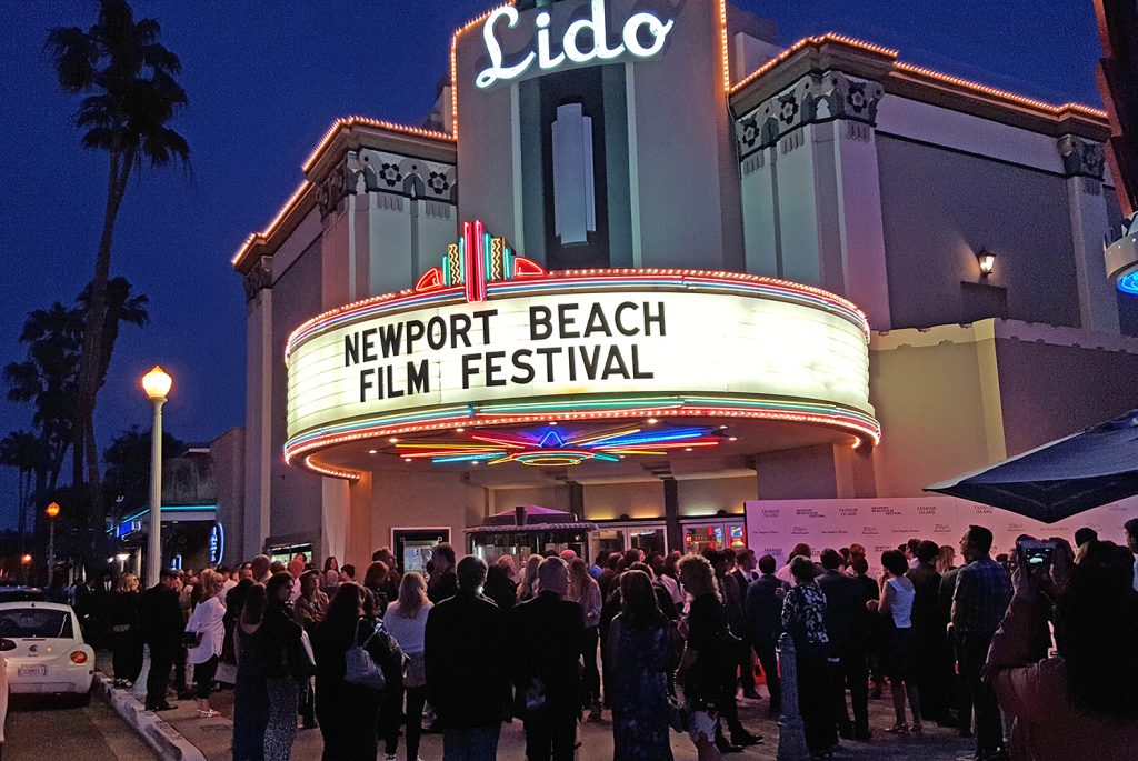 Newport beach film festival marquee at lido theater photo by chris trela
